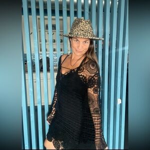 Chic Black Crochet Tunic